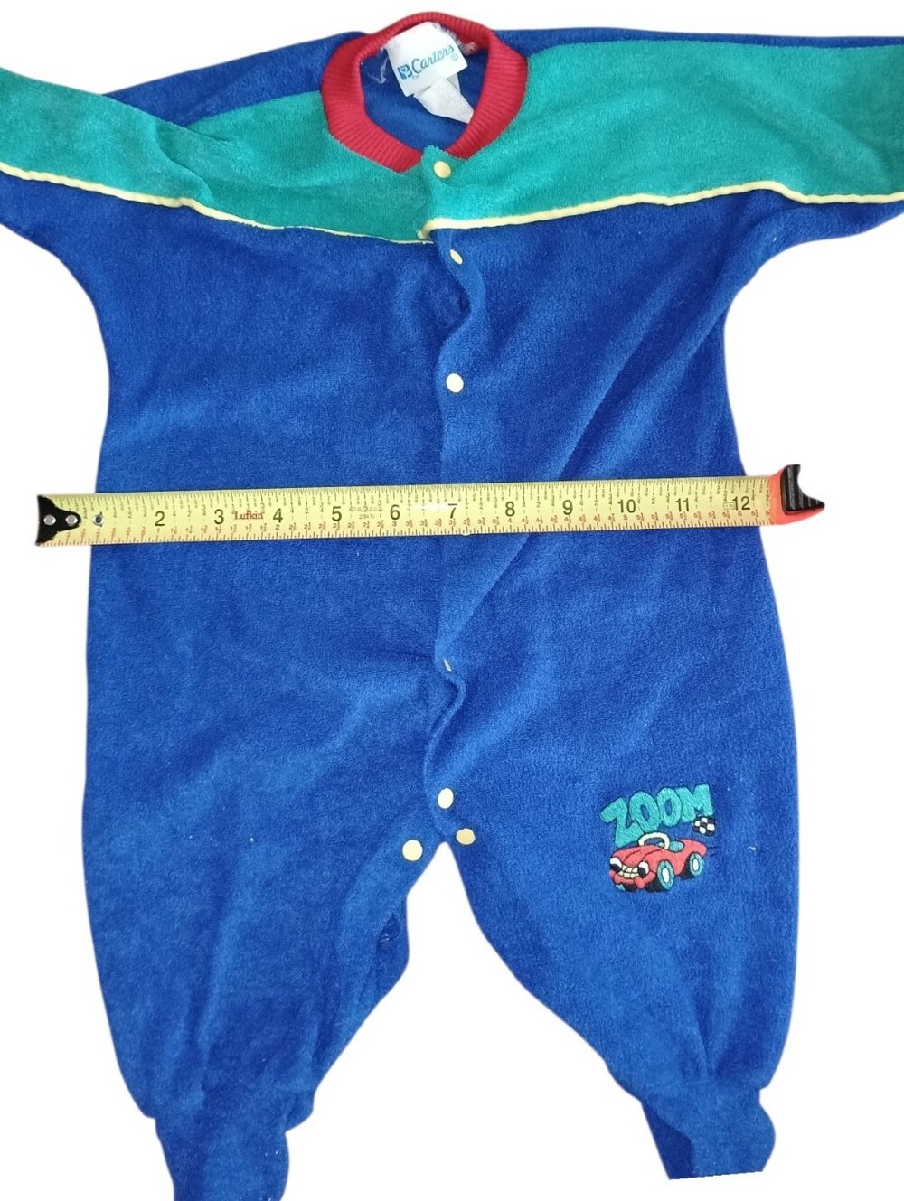 Vintage Carter's Terrycloth Footed Sleeper Baby Boys 0-3M Colorblock One Piece